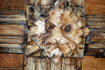 Roof boss in the north aisle August 2011